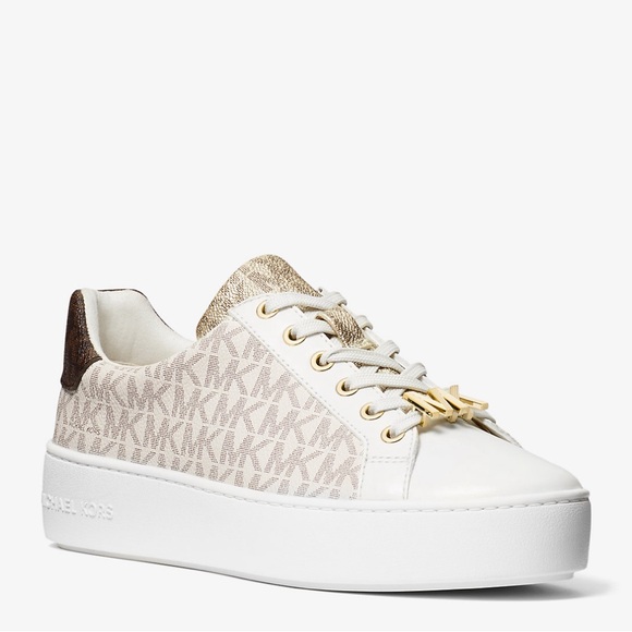 michael kors poppy lace up trainers